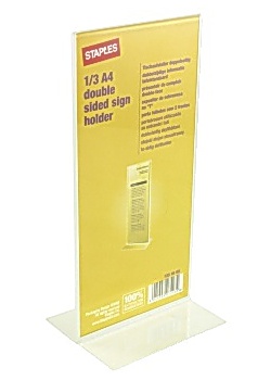 Skyltställ STAPLES dubbelsidig 1/3 A4