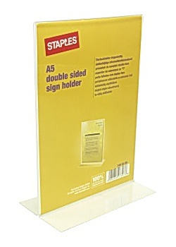 Skyltställ STAPLES dubbelsidig A5