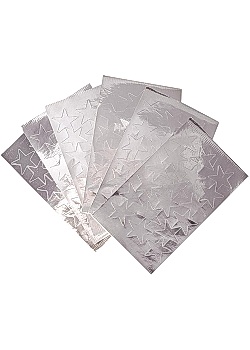 Stickers stjärnor silver 25mm (108)