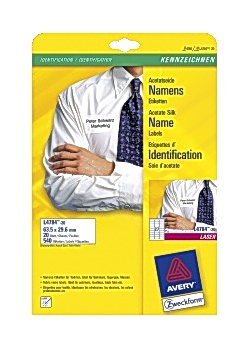 Etikett AVERY namn 63,5x29,6 (540)