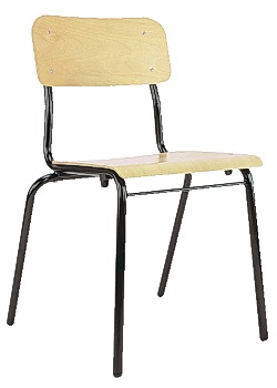 Stol Oslo bok/svart (4)