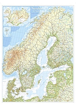 Karta Norden  rullad i tub 77,5x102cm