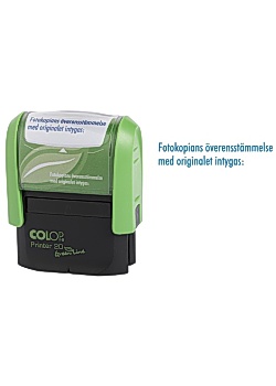 Stämpel standardtext Fotokopians överens