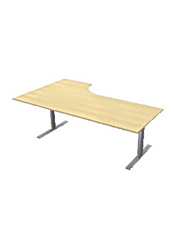 Bord El Vänster 220x120cm björkfanér/grå
