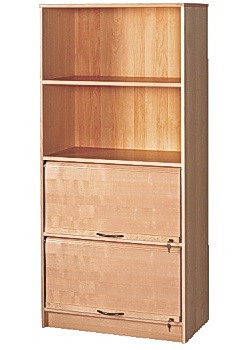 Skåp 2 jalusi,2 hyllor H172,5cm bokfan.