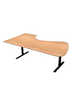 Bord El Höger 200x120cm boklaminat/svart