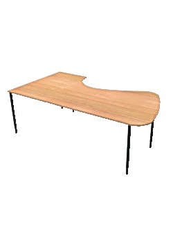 Bord Höger 220x120cm bokfanér/svart