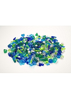 Plastpärlor mix blå/grön (1000)