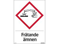 Skylt Frätande ämnen 210x297mm - #import - Thk.nu