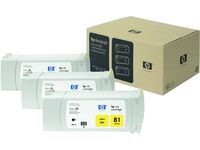 Hewlett Packard HP 81 - 3-pack - gul - original - bläckpatron (package 3 each)