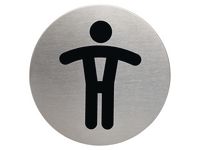 Skylt WC herr DURABLE 83mm borstat stål