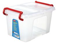 Plastlåda STAPLES 6,3L klar med lock PP