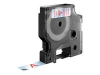 Tape DYMO D1 12mm röd på klar