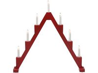 KONSTSMIDE Ljusstake 7-arm vikbar röd