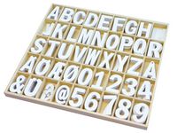 PLAYBOX Träbokstäver och siffror, vita (package 225 each)