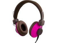 Hörlur+mic STREETZ over-ear Brun/Rosa