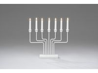 Ljusstake 7-arm metall vit