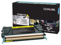 Toner LEXMARK X746A1YG gul