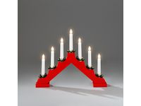 KONSTSMIDE Ljusstake 7-arm röd