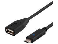 Kabel DELTACO USB-C A Ho 1m Svart