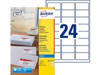 Etikett AVERY QuickDRY 63,5x33,9 600/FP