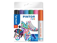 Märkpenna PILOT Pintor M 6 färg Fun Mix