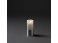 Vaxljus LED 7,5x17cm silverfolie