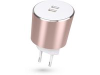 Laddare Vägg KIT 220V 2xUSB 3.4A Rose
