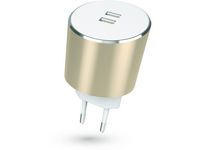 Laddare Vägg KIT 220V 2xUSB 3.4A Guld