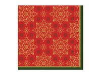 Servett 3-lags 33x33cm Xmas röd 50/FP