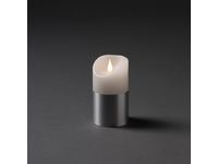 Vaxljus LED 7,5x13,5cm silverfolie