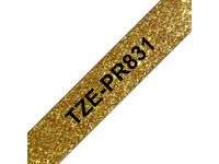 Tape BROTHER TZEPR831 12mm Svart på Guld