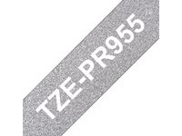 Tape BROTHER TZEPR955 24mm Vit på Silver