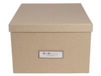 Förvaringsbox m.lock kartong natur