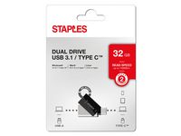 USB-Minne STAPLES USB 3.1+USB-C 32GB