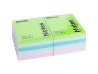 Notes STAPLES 76x76mm sort. färger