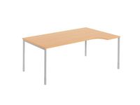 Hörnskrivbord hö 2000x1200x740 bok/silv