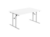 Fällbord 1600x800x730x18 vit/silver