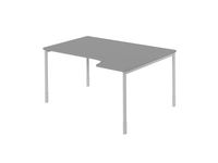 Hörnskrivbord hö 1600x1200x740 grå/silv