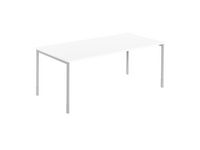 Skrivbord rakt 2000x800x740 vit/silver