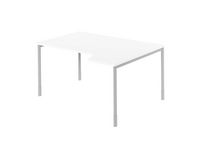 Hörnskrivbord hö 1600x1200x740 vit/silv