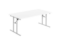 Fällbord 2000x800x730x18 vit/silver