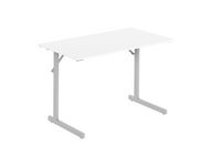 Fällbord 1200x500x715x18 vit/silver