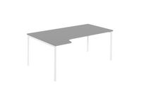 Hörnskrivbord vä 2000x1200x740 grå/vit