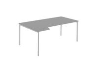 Hörnskrivbord vä 2000x1200x740 grå/silv
