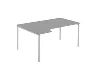 Hörnskrivbord vä 1800x1200x740grå/silv