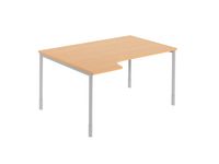 Hörnskrivbord vä 1600x1200x740 bok/silv