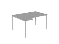 Hörnskrivbord vä 1600x1200x740 grå/silv