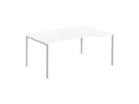 Hörnskrivbord hö 1800x1200x740 vit/silv