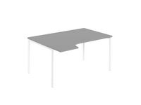 Hörnskrivbord vä 1600x1200x740 grå/vit